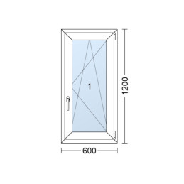 Plastové okno | 60 x 120 cm (600 x 1200 mm) | biele | otváravé aj sklopné | pravé